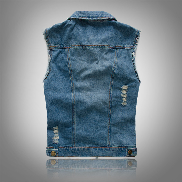 Nuvara | Mikel | Chaleco Vaquero Biker Hombre Botones Dorados