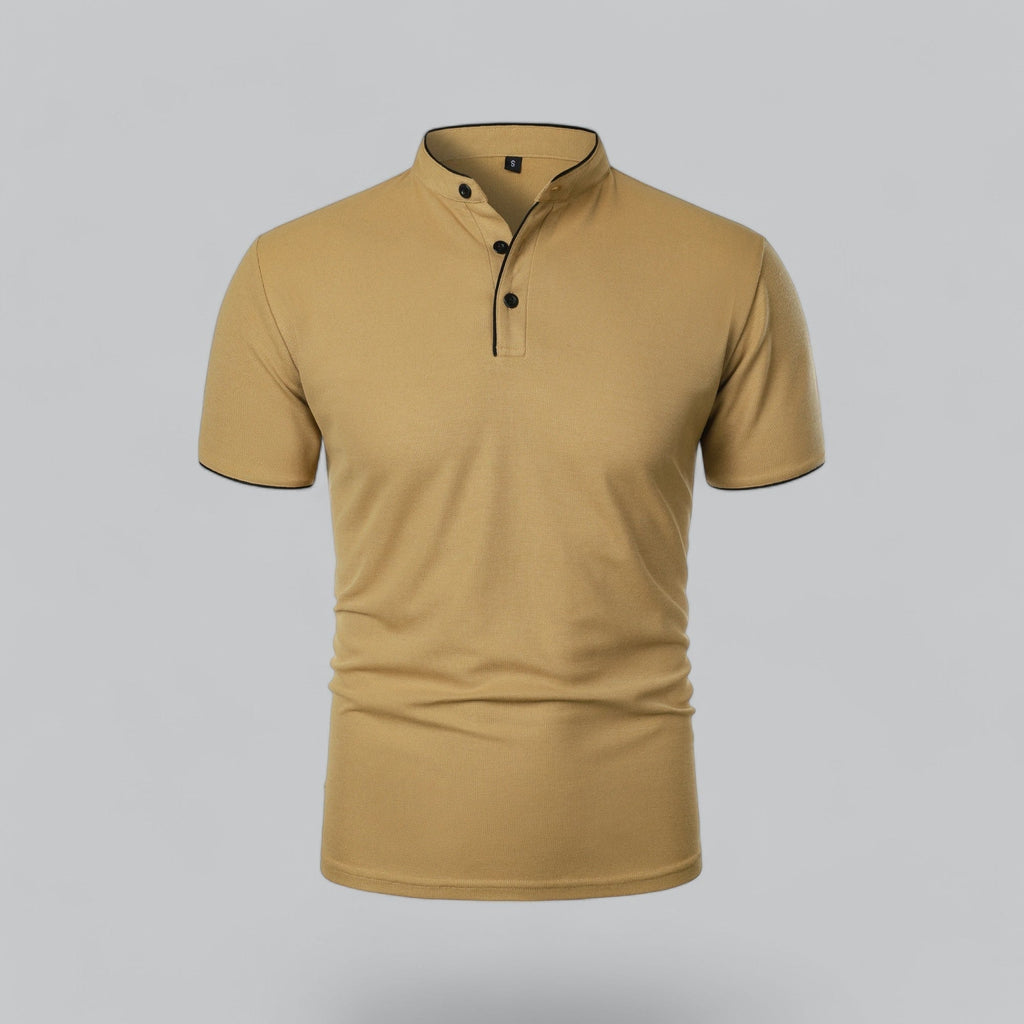 Mikel | Polo de Manga Corta Hombre Cuello Mao Algodón