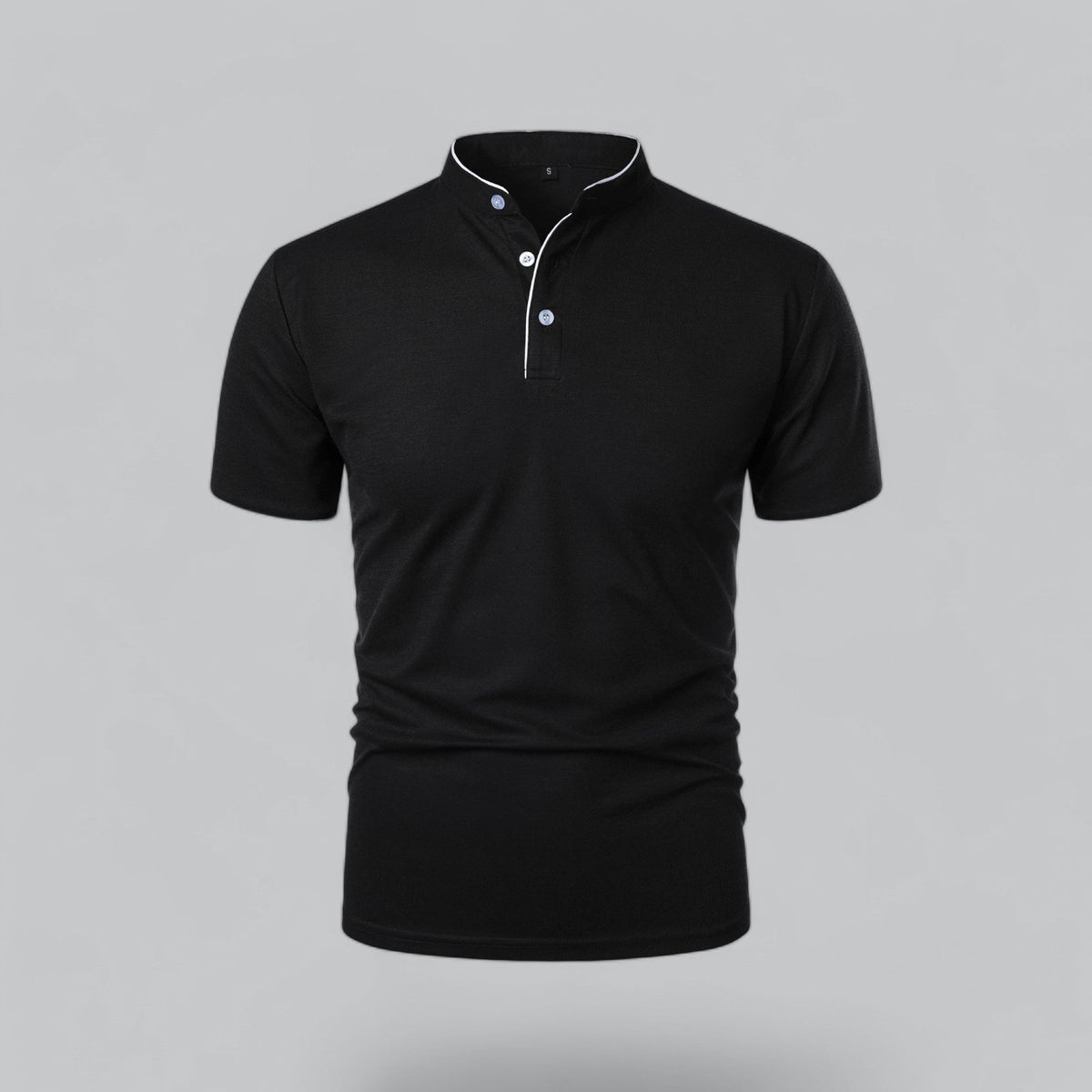 Mikel | Polo de Manga Corta Hombre Cuello Mao Algodón