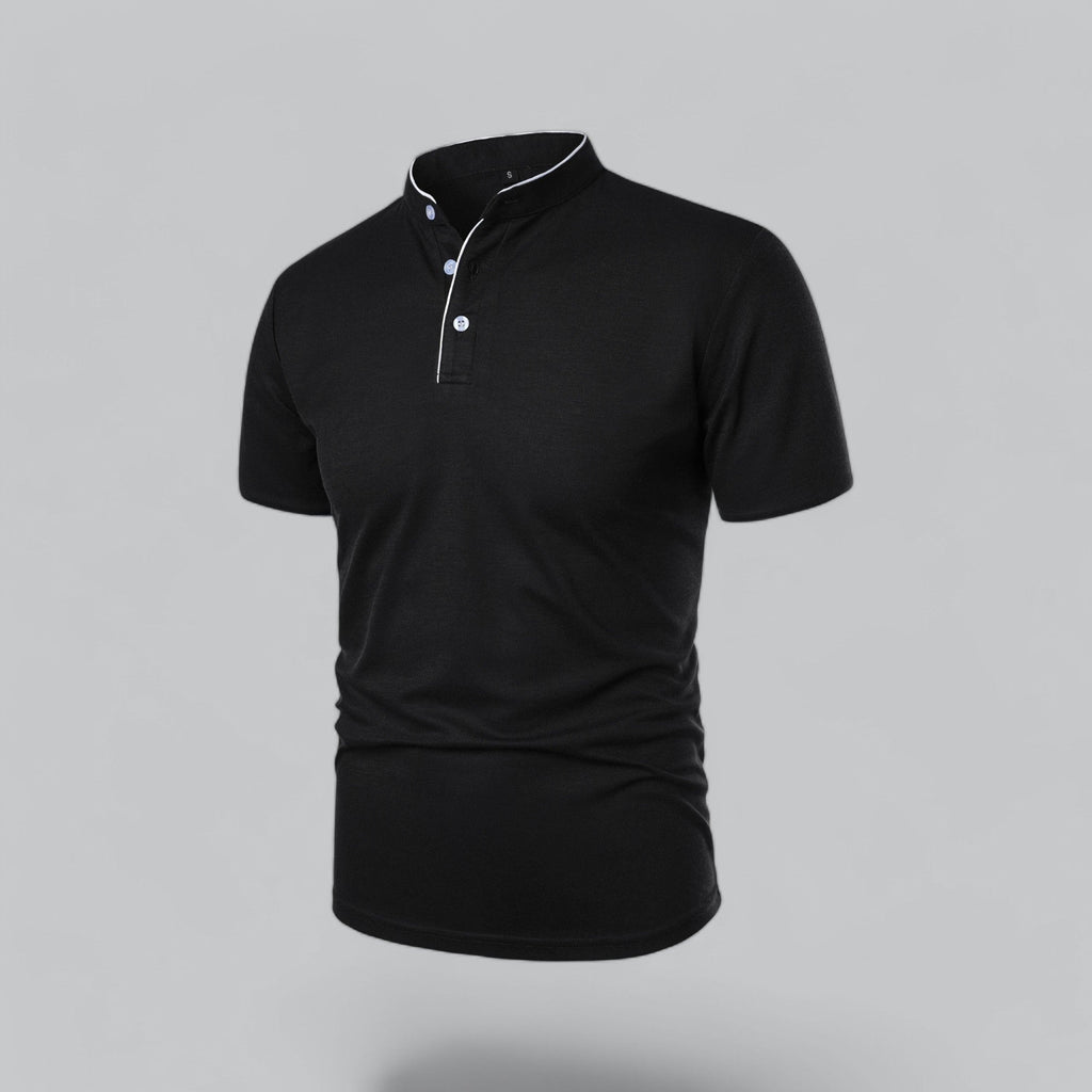 Mikel | Polo de Manga Corta Hombre Cuello Mao Algodón