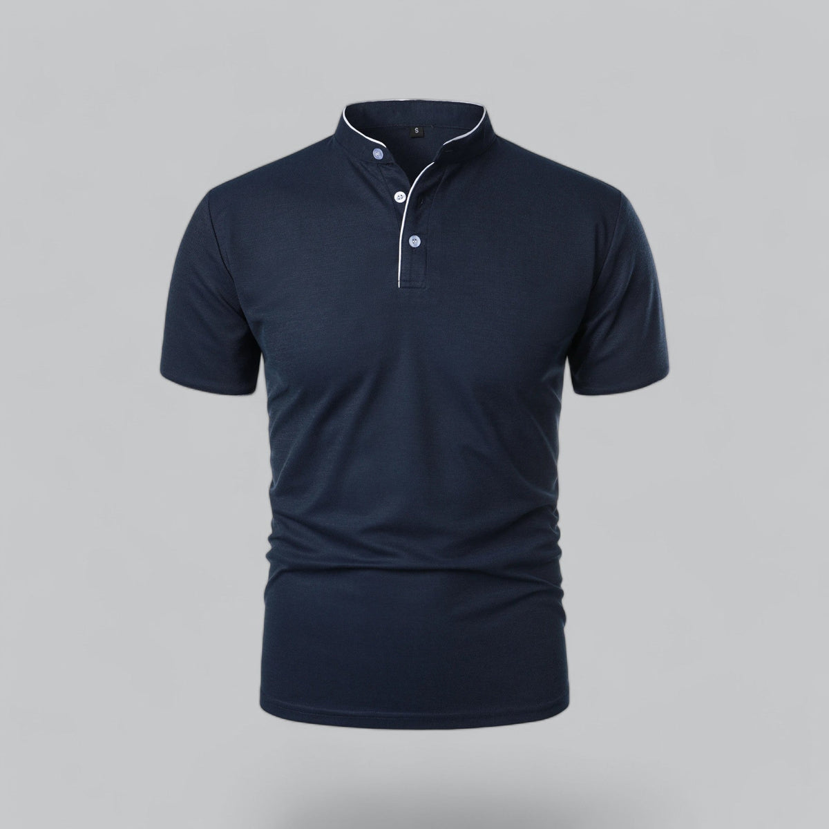 Mikel | Polo de Manga Corta Hombre Cuello Mao Algodón