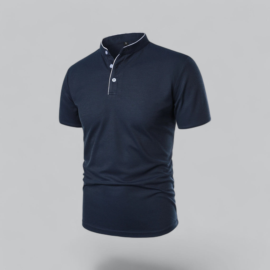 Mikel | Polo de Manga Corta Hombre Cuello Mao Algodón