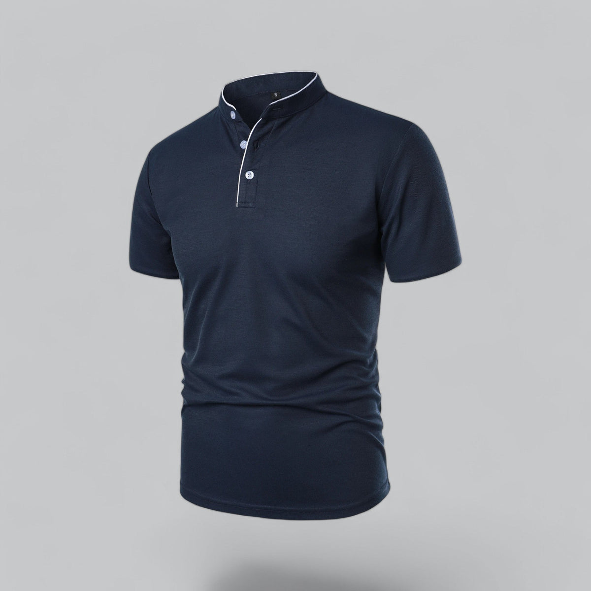 Mikel | Polo de Manga Corta Hombre Cuello Mao Algodón