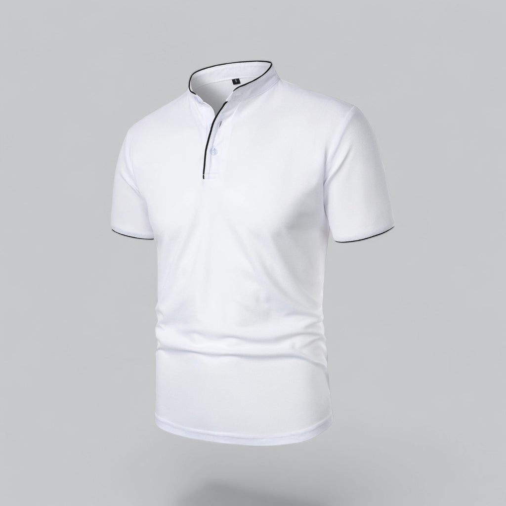 Mikel | Polo de Manga Corta Hombre Cuello Mao Algodón