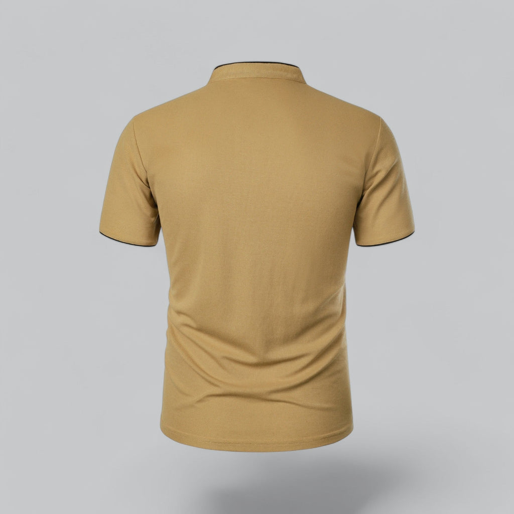 Mikel | Polo de Manga Corta Hombre Cuello Mao Algodón