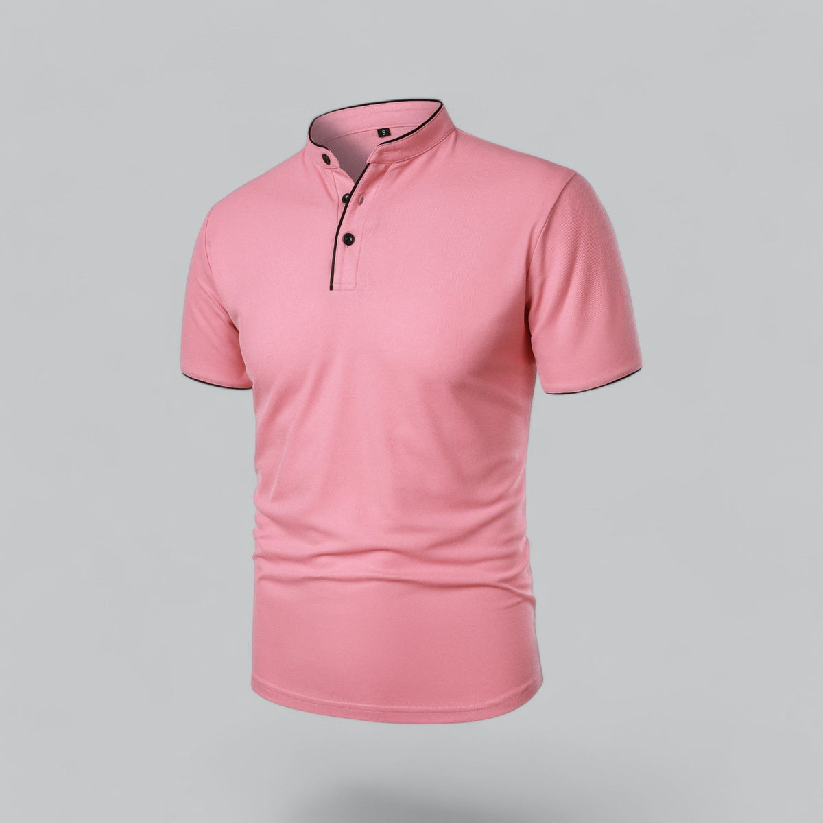 Mikel | Polo de Manga Corta Hombre Cuello Mao Algodón