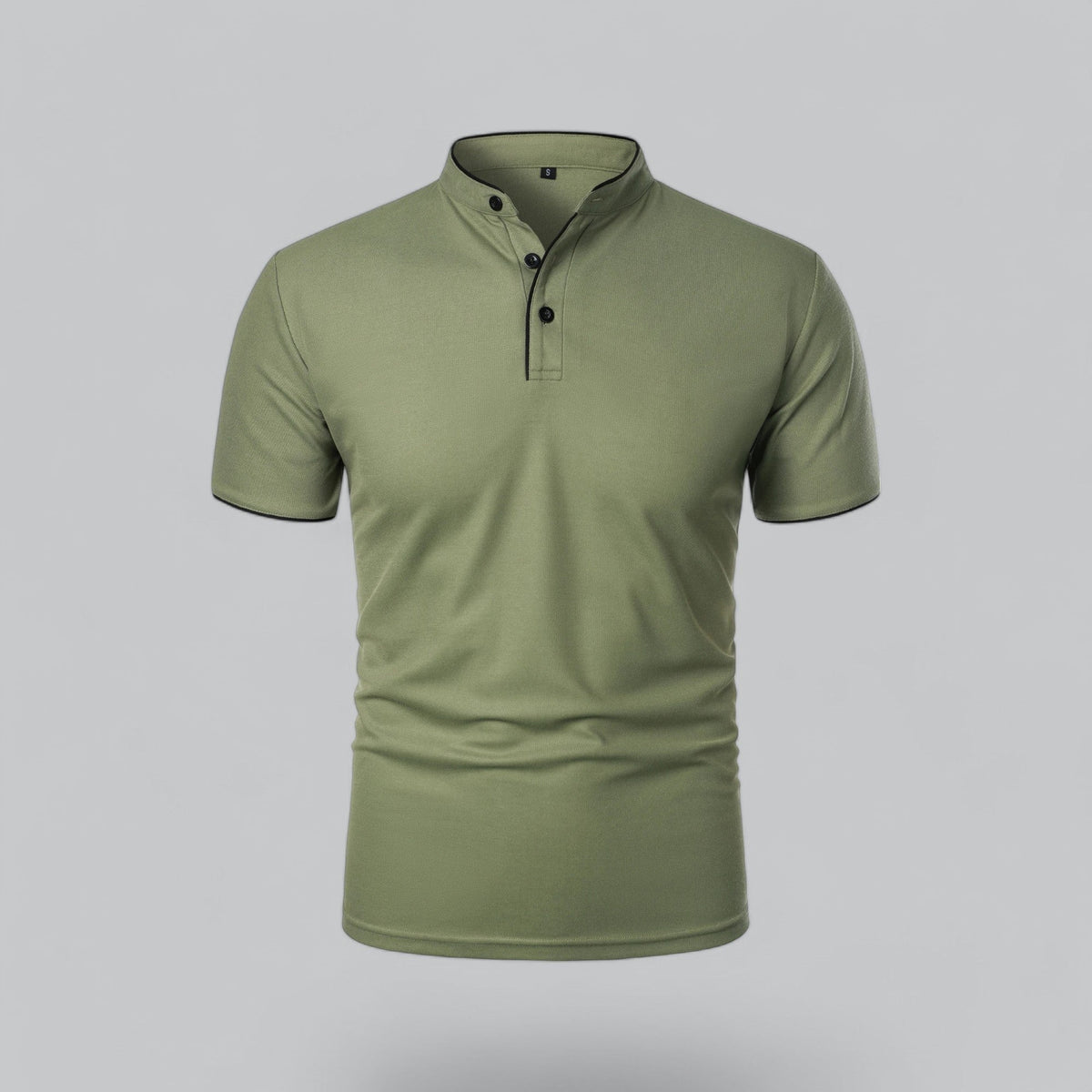Mikel | Polo de Manga Corta Hombre Cuello Mao Algodón