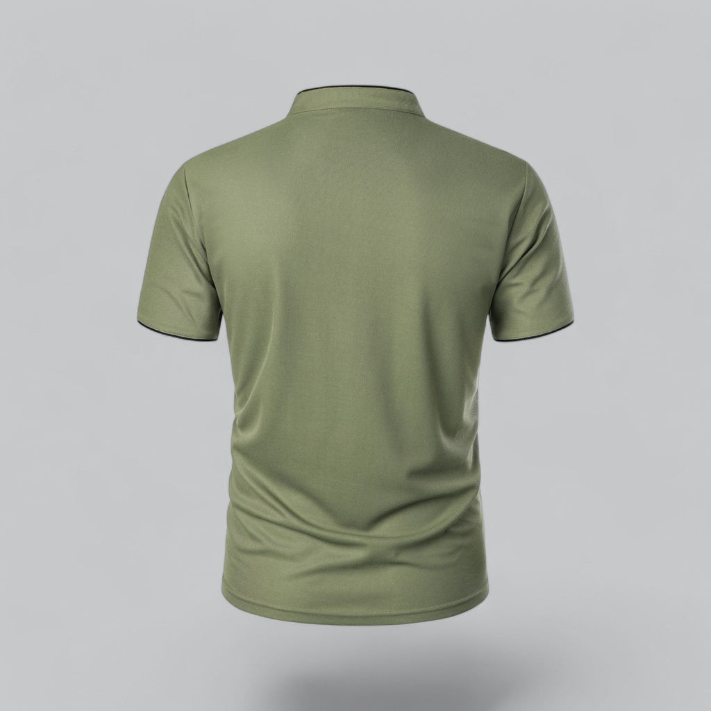 Mikel | Polo de Manga Corta Hombre Cuello Mao Algodón