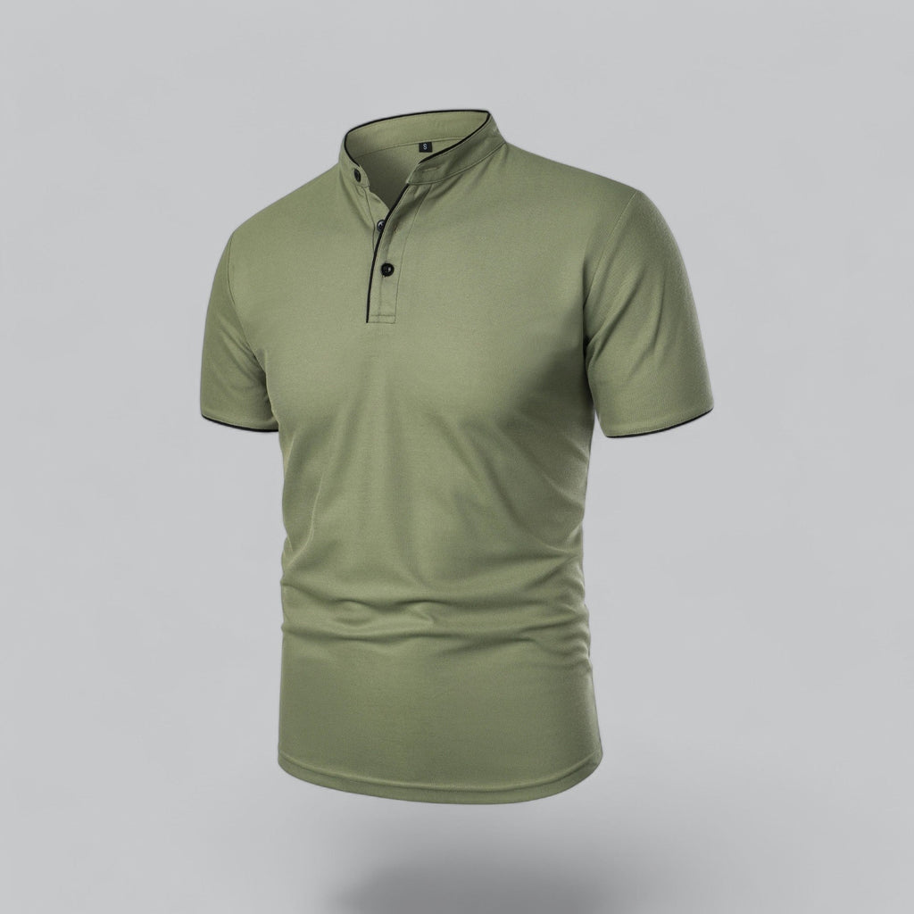 Mikel | Polo de Manga Corta Hombre Cuello Mao Algodón