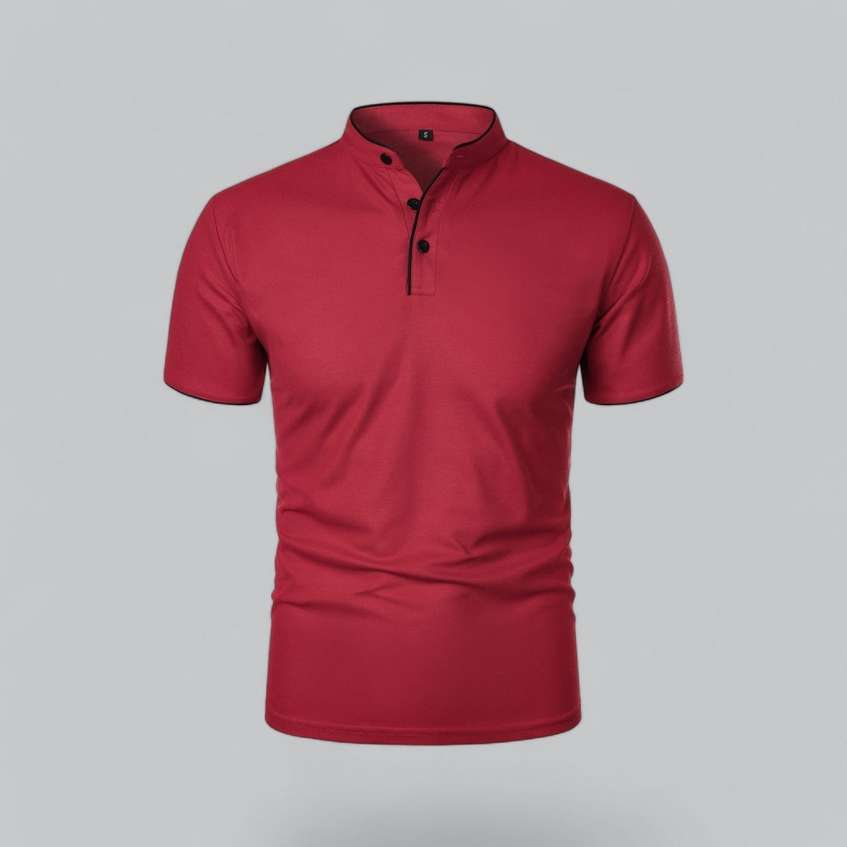 Mikel | Polo de Manga Corta Hombre Cuello Mao Algodón