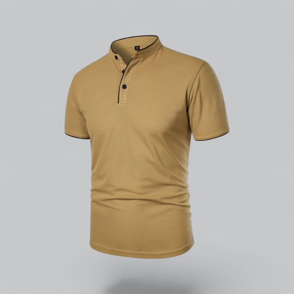 Mikel | Polo de Manga Corta Hombre Cuello Mao Algodón