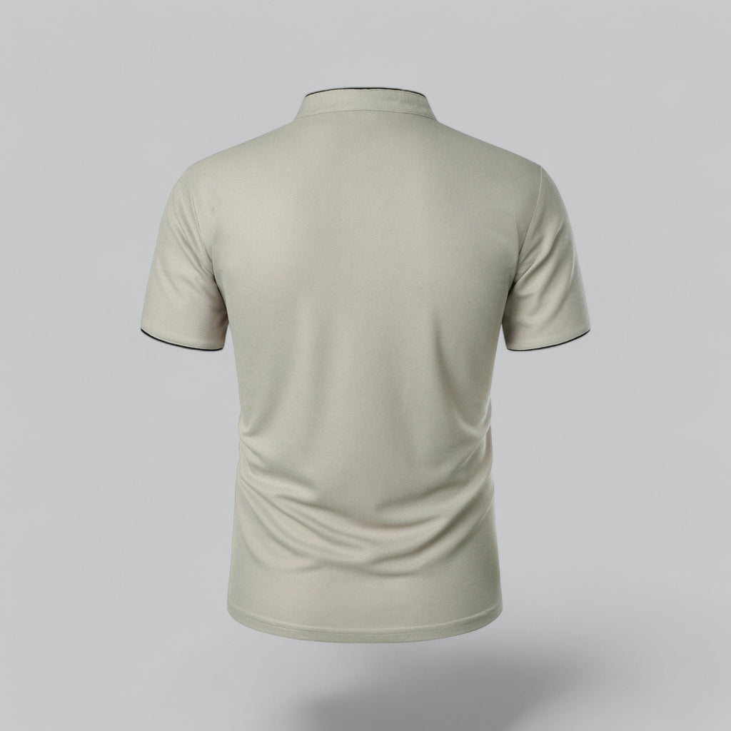 Mikel | Polo de Manga Corta Hombre Cuello Mao Algodón