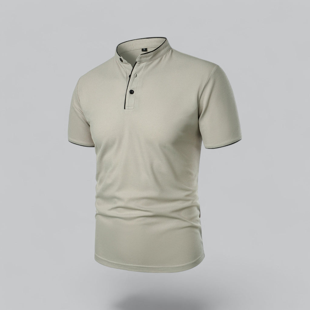 Mikel | Polo de Manga Corta Hombre Cuello Mao Algodón