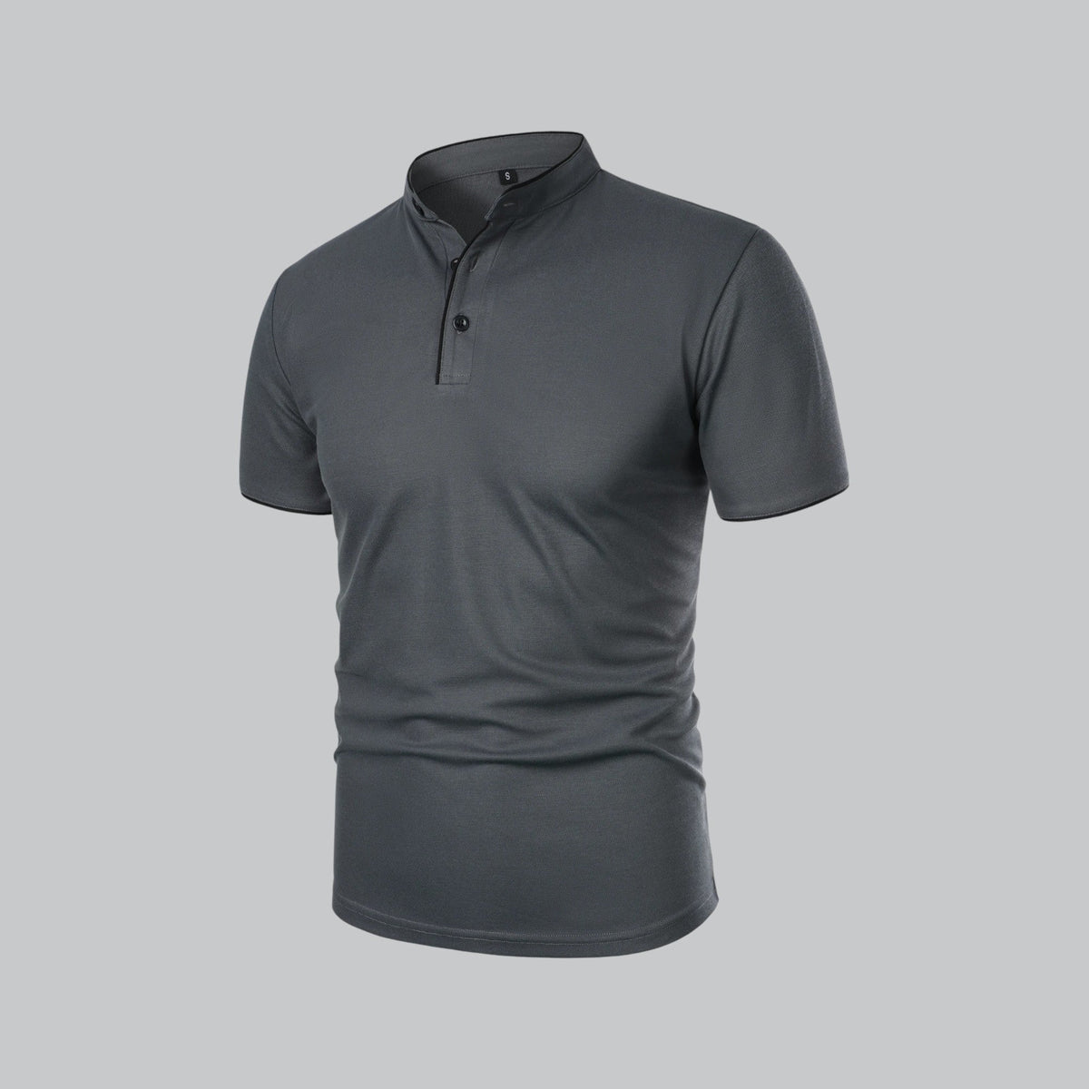 Mikel | Polo de Manga Corta Hombre Cuello Mao Algodón