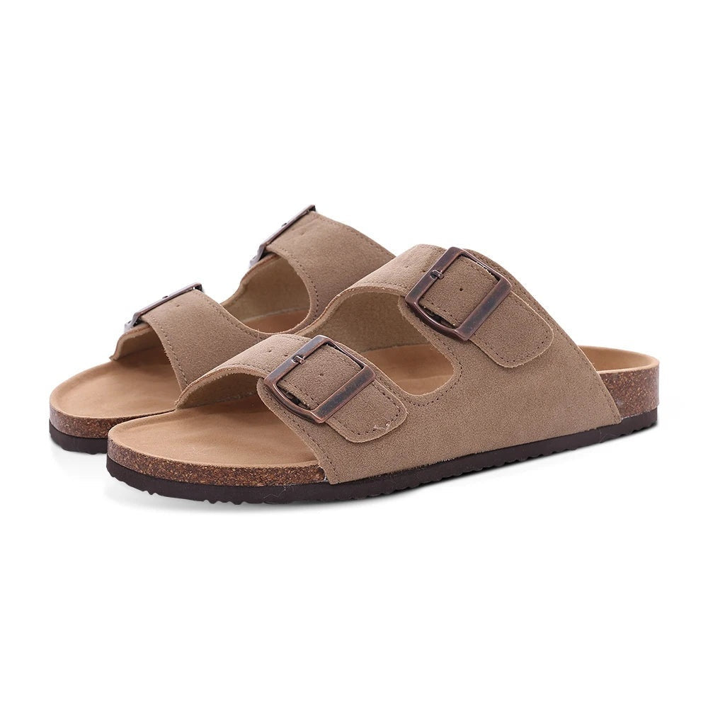 Nuvara Suede Buckle Mules