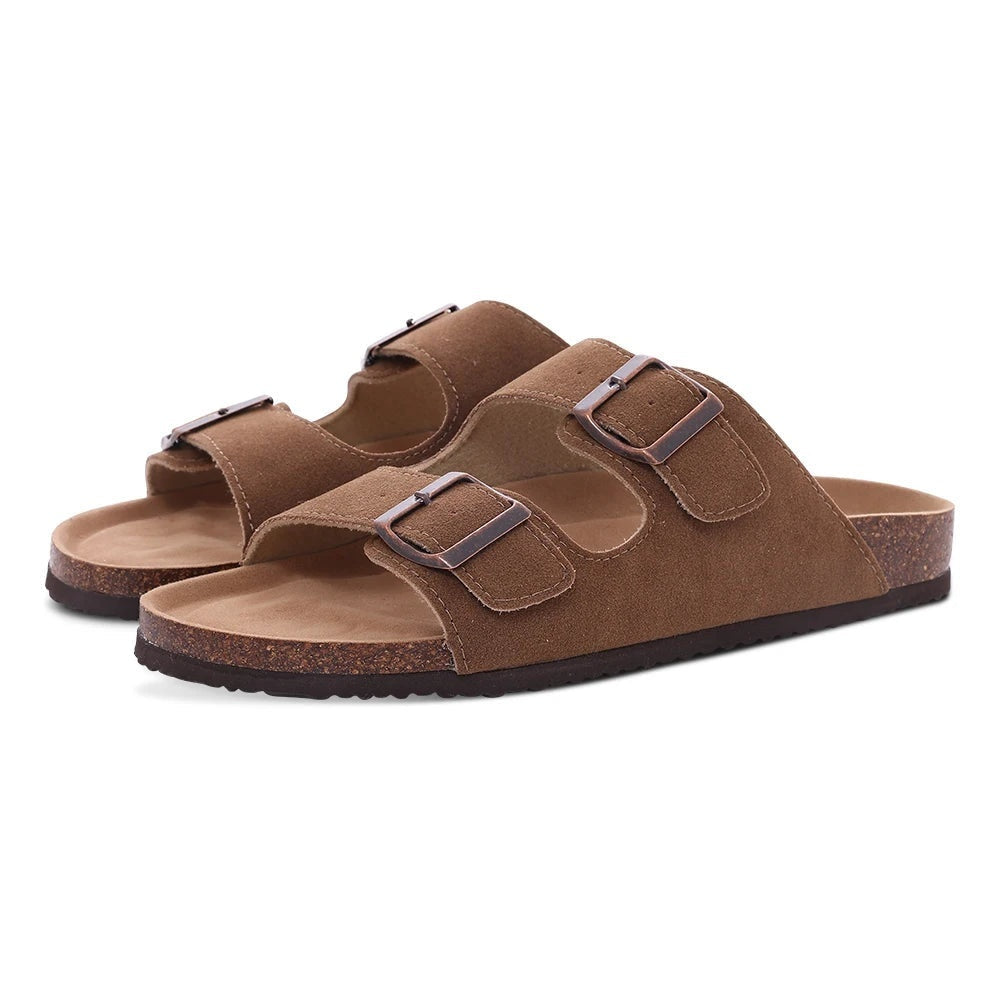 Nuvara Suede Buckle Mules