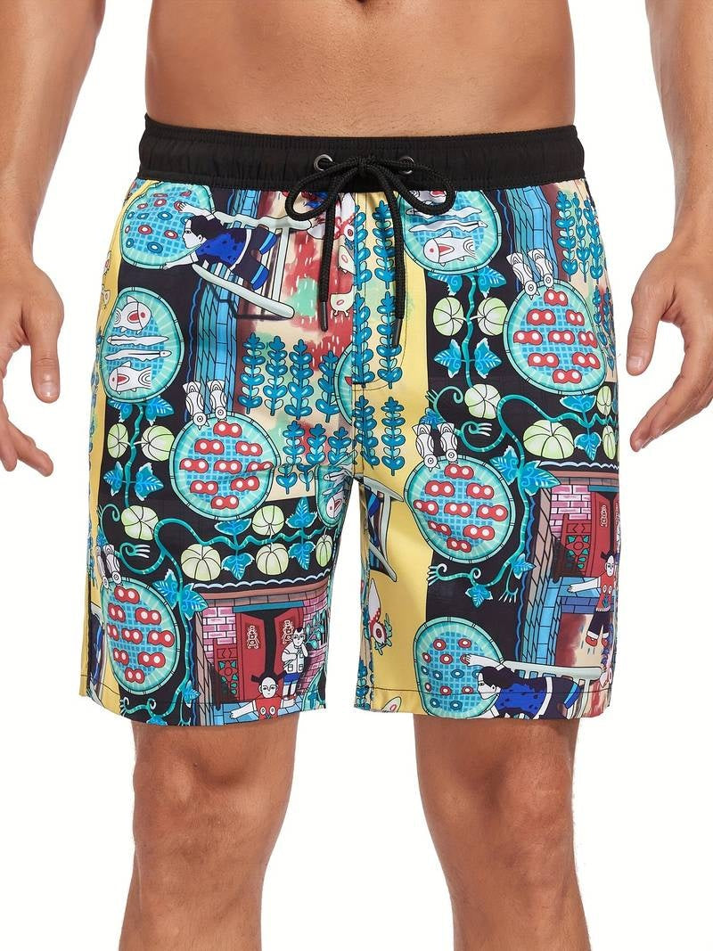 Nicolás | Bañador Shorts Hombre Estampado Flamencos Cintura Elástica