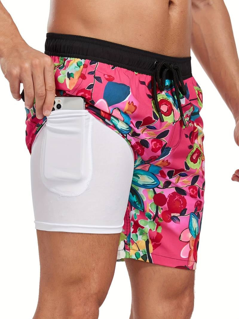 Nicolás | Bañador Shorts Hombre Estampado Flamencos Cintura Elástica