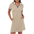 Nuvara | Noelia | Vestido Corto Deportivo Polo Mujer Manga Corta Bolsillos