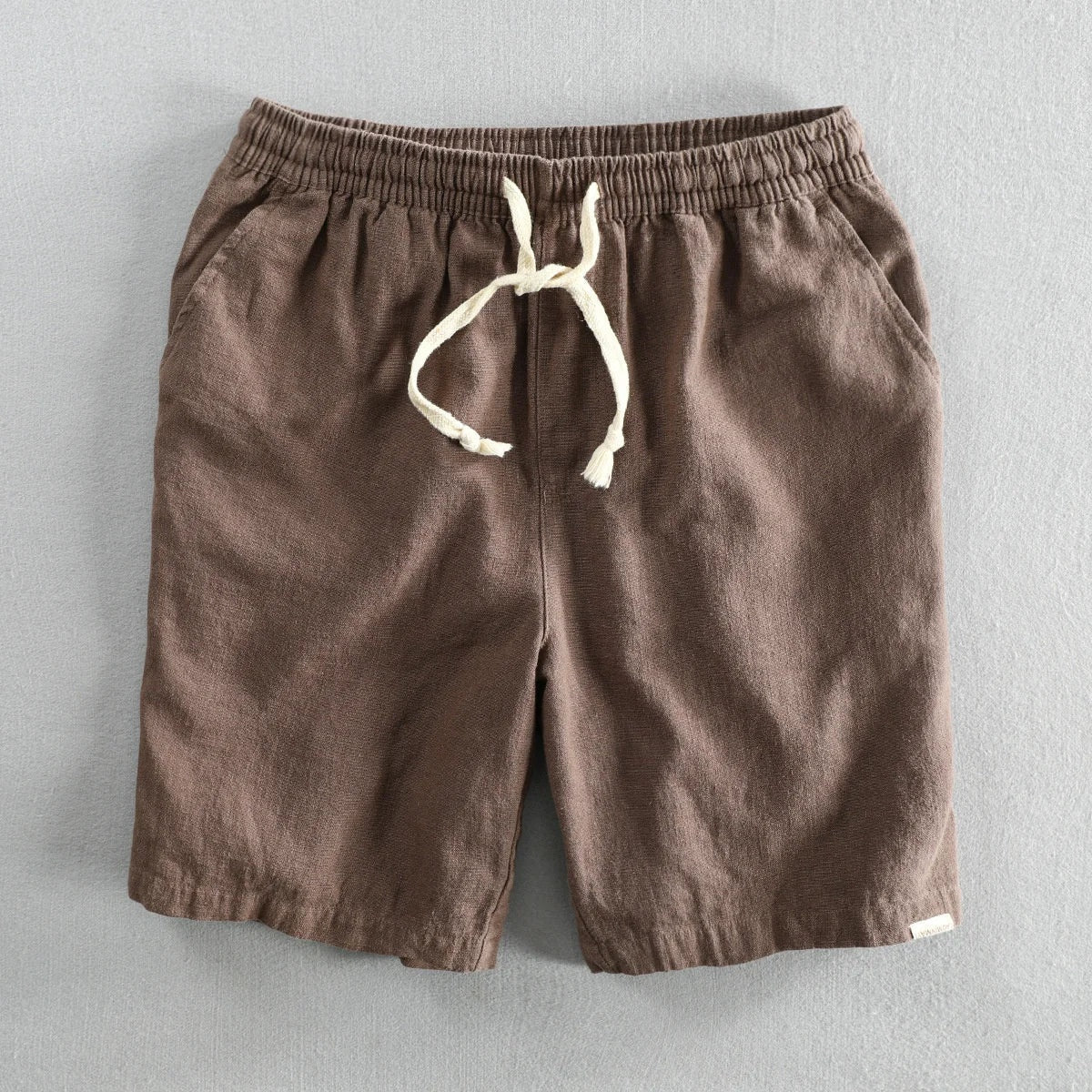 Oriol | Pantalón Corto de Lino Hombre Cintura Elástica Cordón