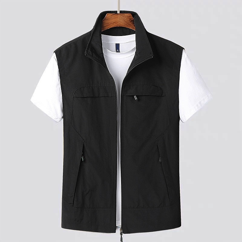 Nuvara | Óscar | Gilet Ligero Hombre Cuello Alto Bolsillos con Cremallera