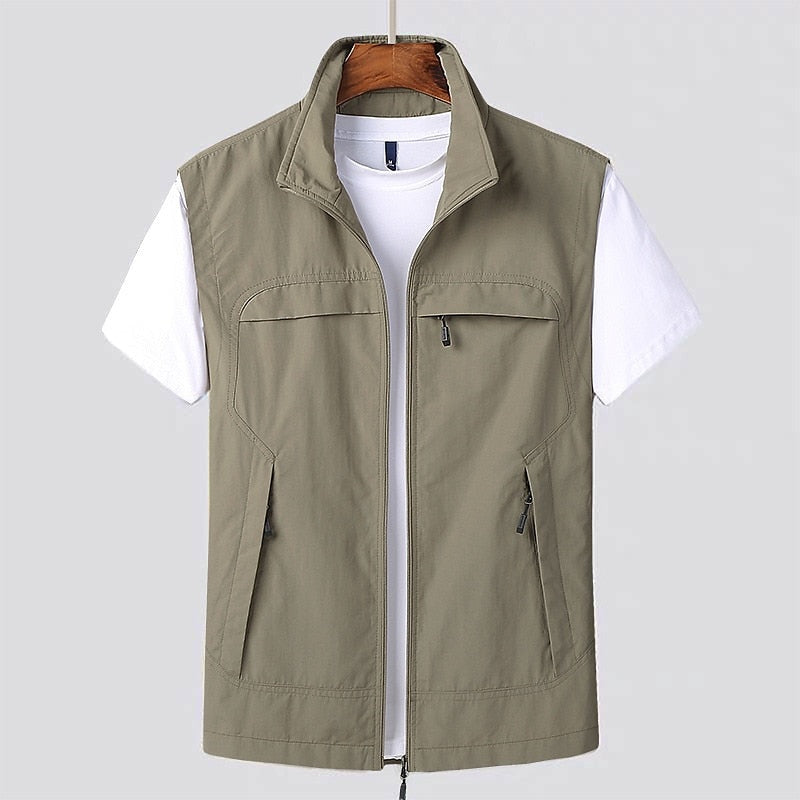 Nuvara | Óscar | Gilet Ligero Hombre Cuello Alto Bolsillos con Cremallera