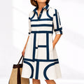 Nuvara | Paloma | Vestido Midi Camisero de Verano Mujer Manga Larga