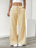 Nuvara | Adriana | Pantalón de Lino a Rayas Palazzo Mujer Cintura Ajustable
