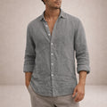 Pau | Camisa de Lino de Manga Larga Hombre Cuello Mao