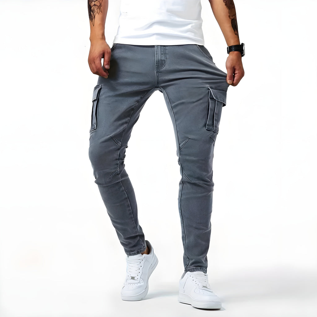 Nuvara | Pol | Cargo Pants Slim Hombre Multibolsillos