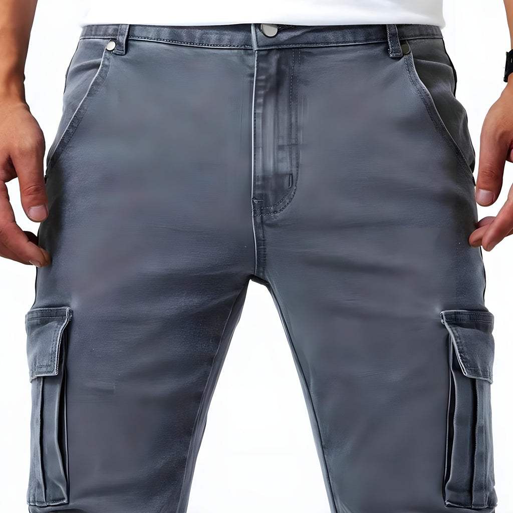 Nuvara | Pol | Cargo Pants Slim Hombre Multibolsillos