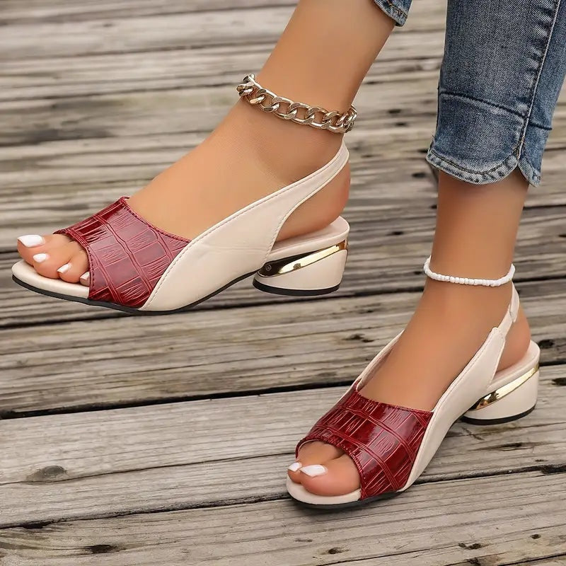 Nuvara Low Heel Slingback Sandals