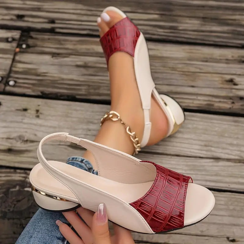 Nuvara Low Heel Slingback Sandals
