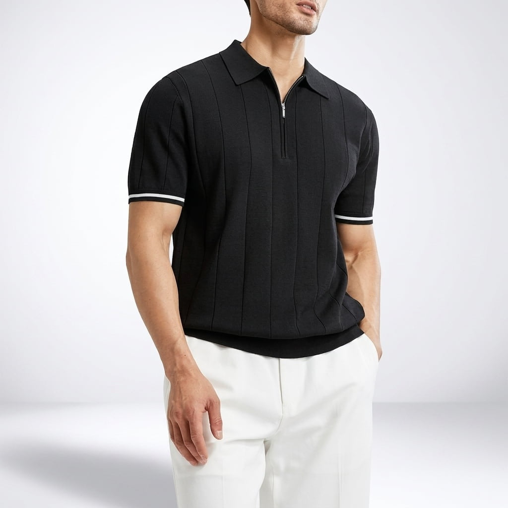 Rodrigo | Polo de Punto con Cremallera Hombre Manga Corta