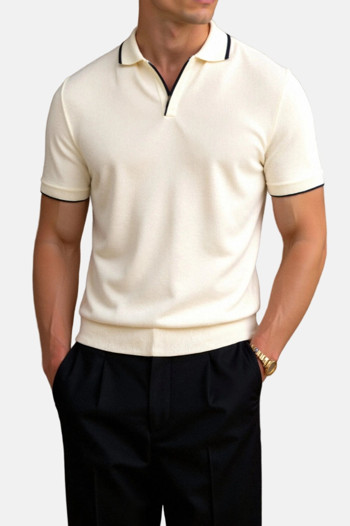 Rodrigo | Polo de Punto de Manga Corta Hombre Cuello Abierto