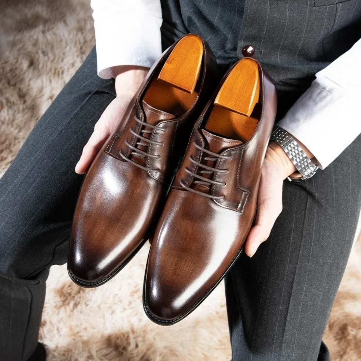 Rodrigo | Zapatos de Vestir Derby de Cuero Hombre Cordones
