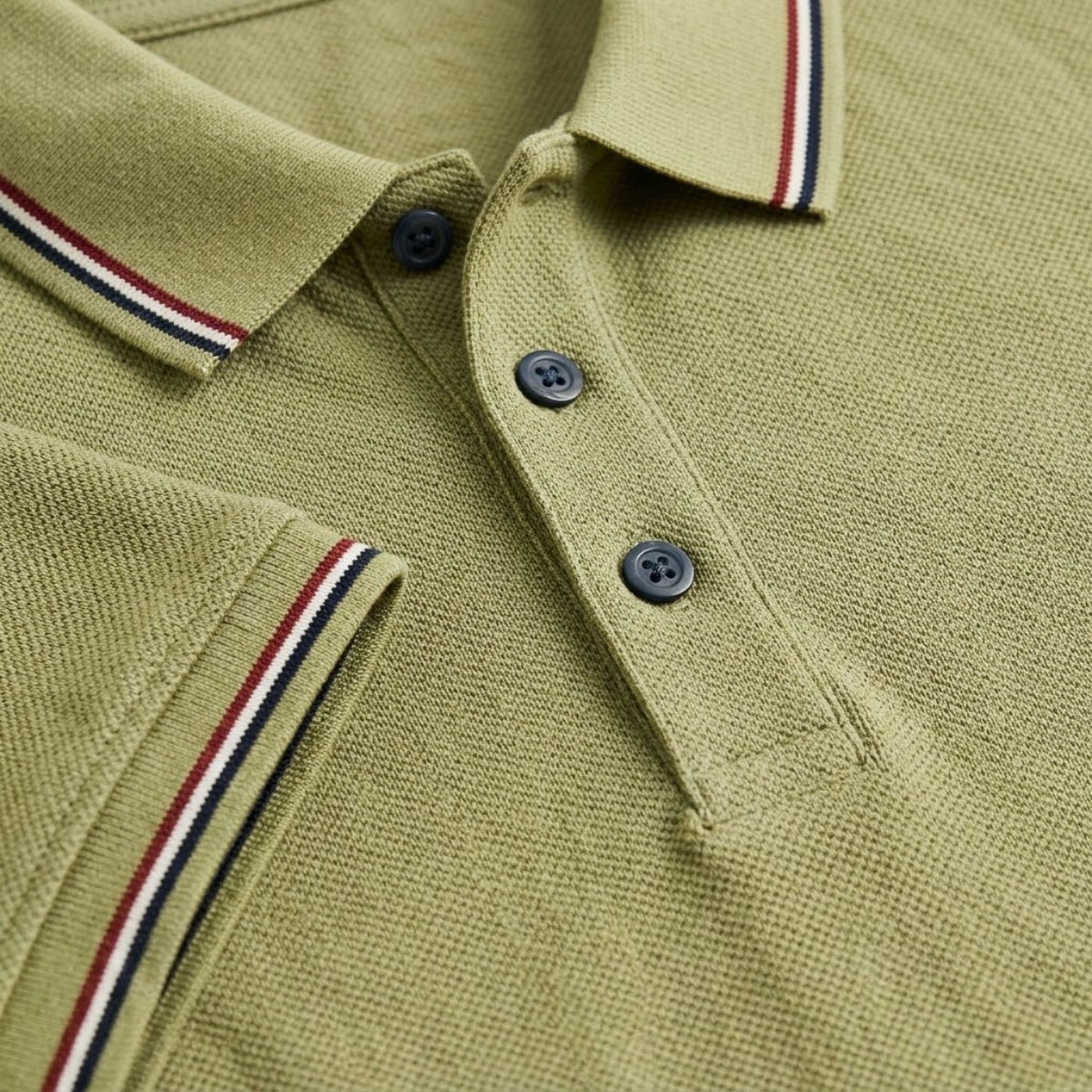 Rubén | Polo de Algodón Manga Corta Hombre Cuello Rayas Contraste