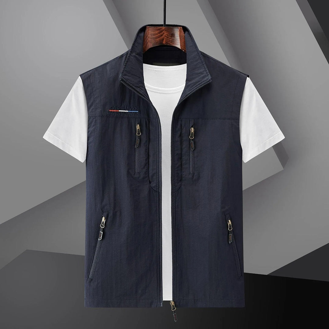 Nuvara | Salvador | Gilet Multipocket Hombre Cremallera Cuello Alto