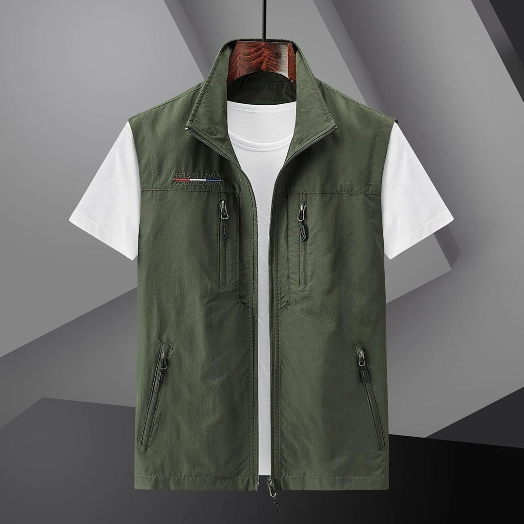 Nuvara | Salvador | Gilet Multipocket Hombre Cremallera Cuello Alto