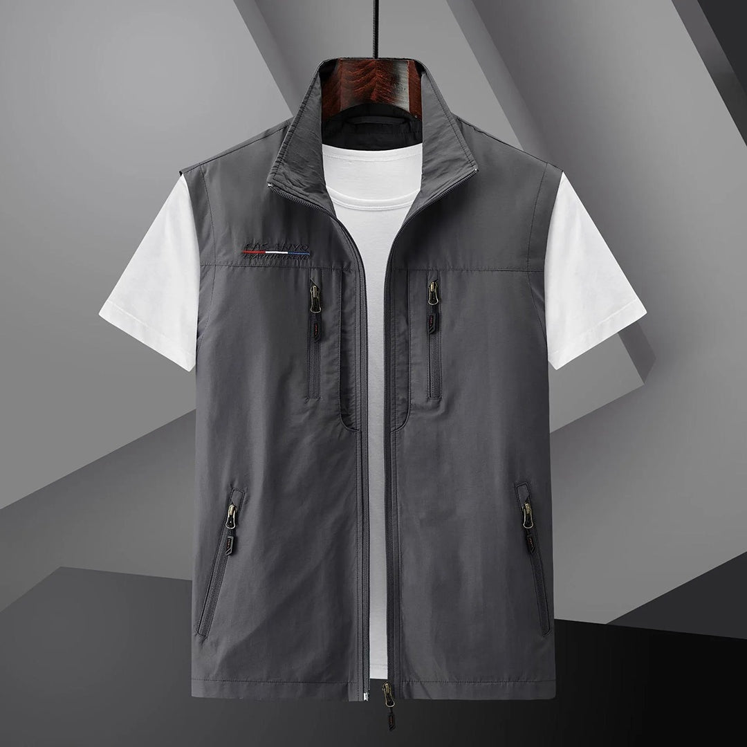 Nuvara | Salvador | Gilet Multipocket Hombre Cremallera Cuello Alto