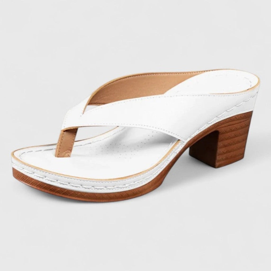 Nuvara Chunky Heel Thong Sandals