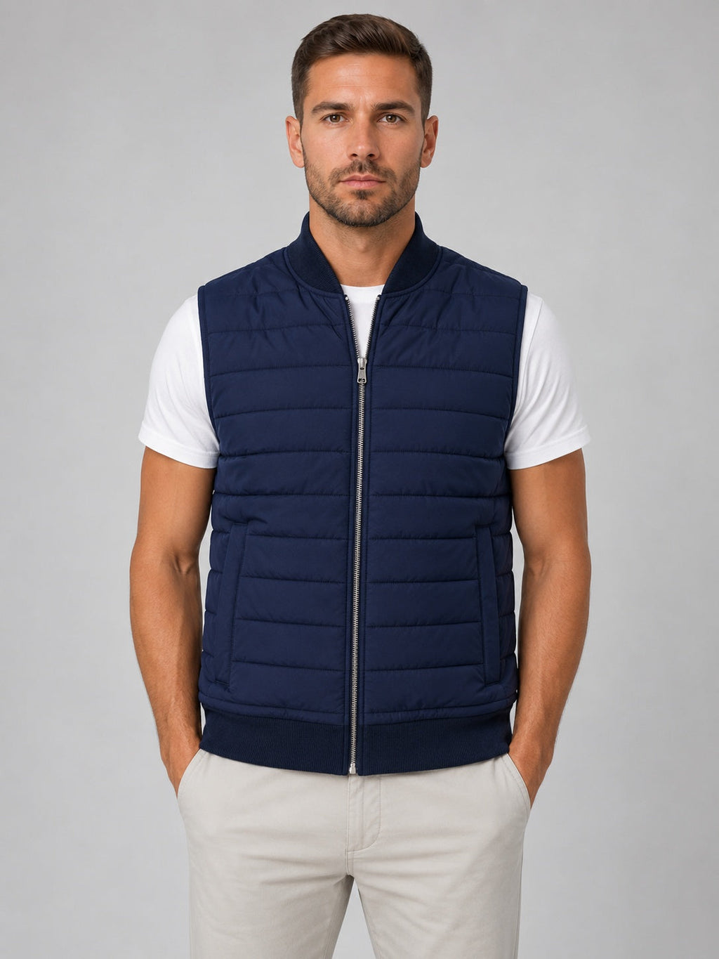 Nuvara | Sergio | Chaleco Acolchado Hombre Cuello Alto Cremallera
