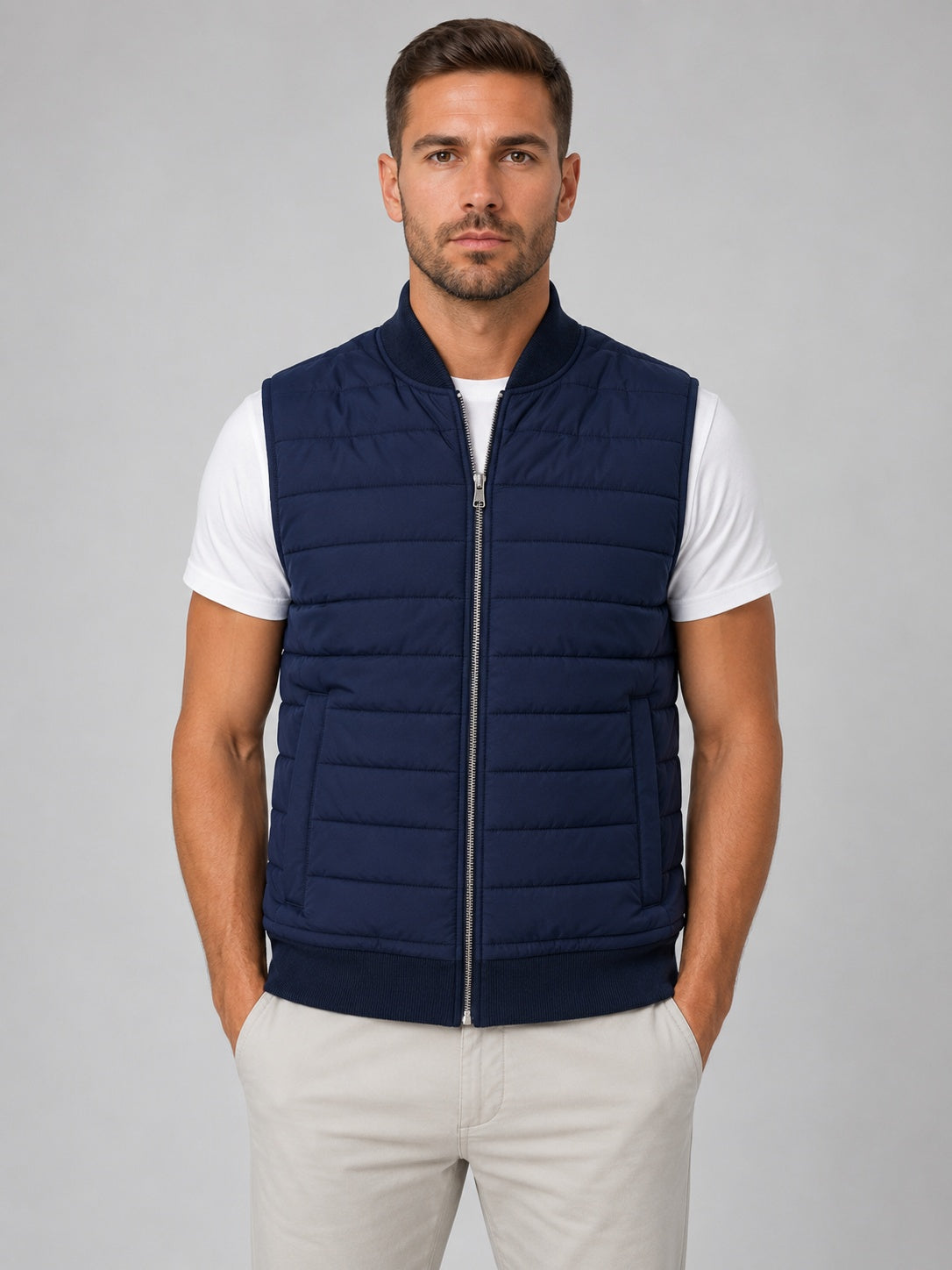 Nuvara | Sergio | Chaleco Acolchado Hombre Cuello Alto Cremallera