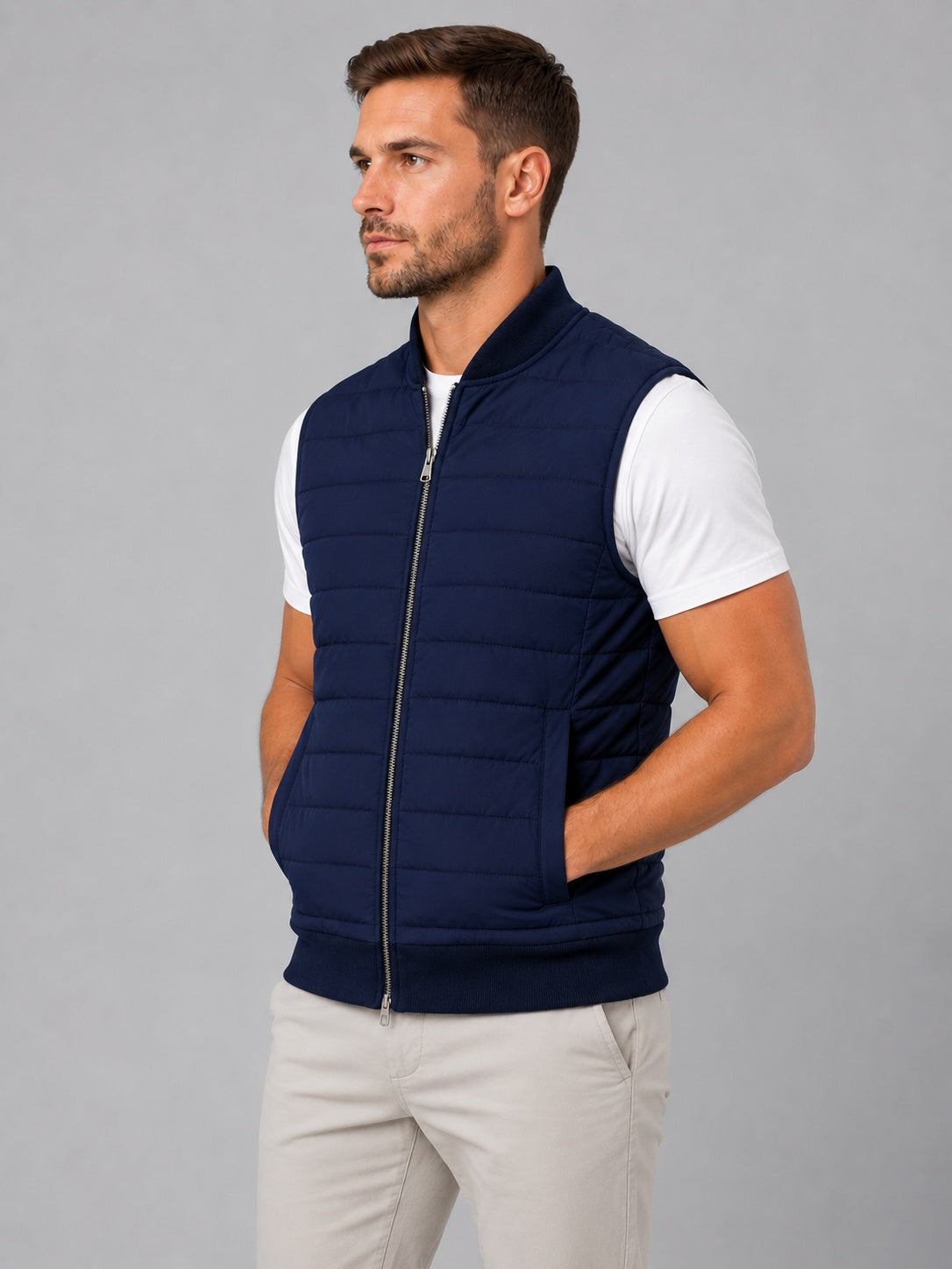 Nuvara | Sergio | Chaleco Acolchado Hombre Cuello Alto Cremallera