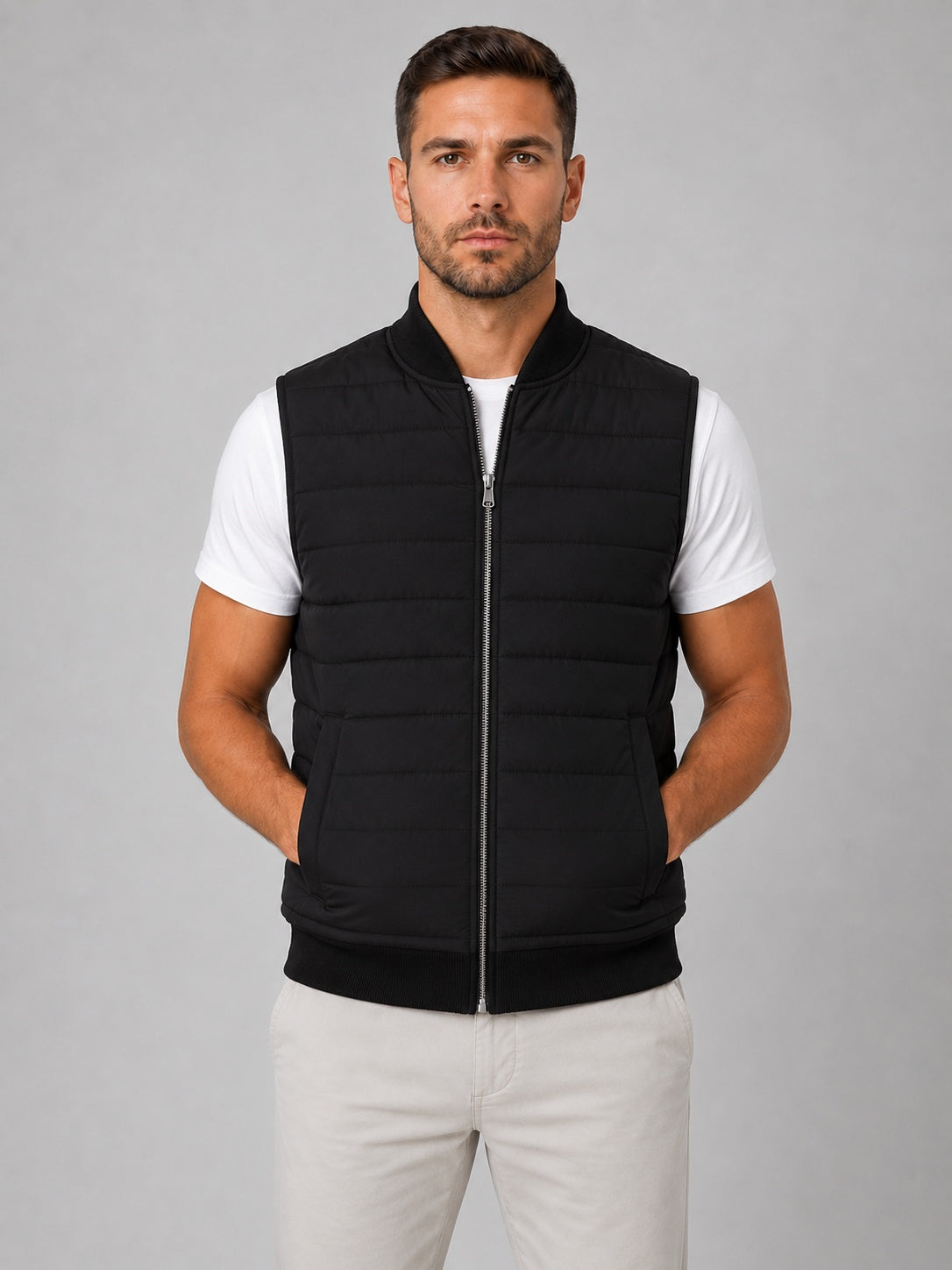 Nuvara | Sergio | Chaleco Acolchado Hombre Cuello Alto Cremallera