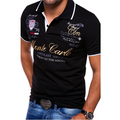 Sergio | Polo Estampado Gráfico Hombre Cuello Contraste Entallado