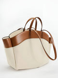 Nuvara | Soledad | Tote Bag de Lona con Detalles de Piel Mujer Grande