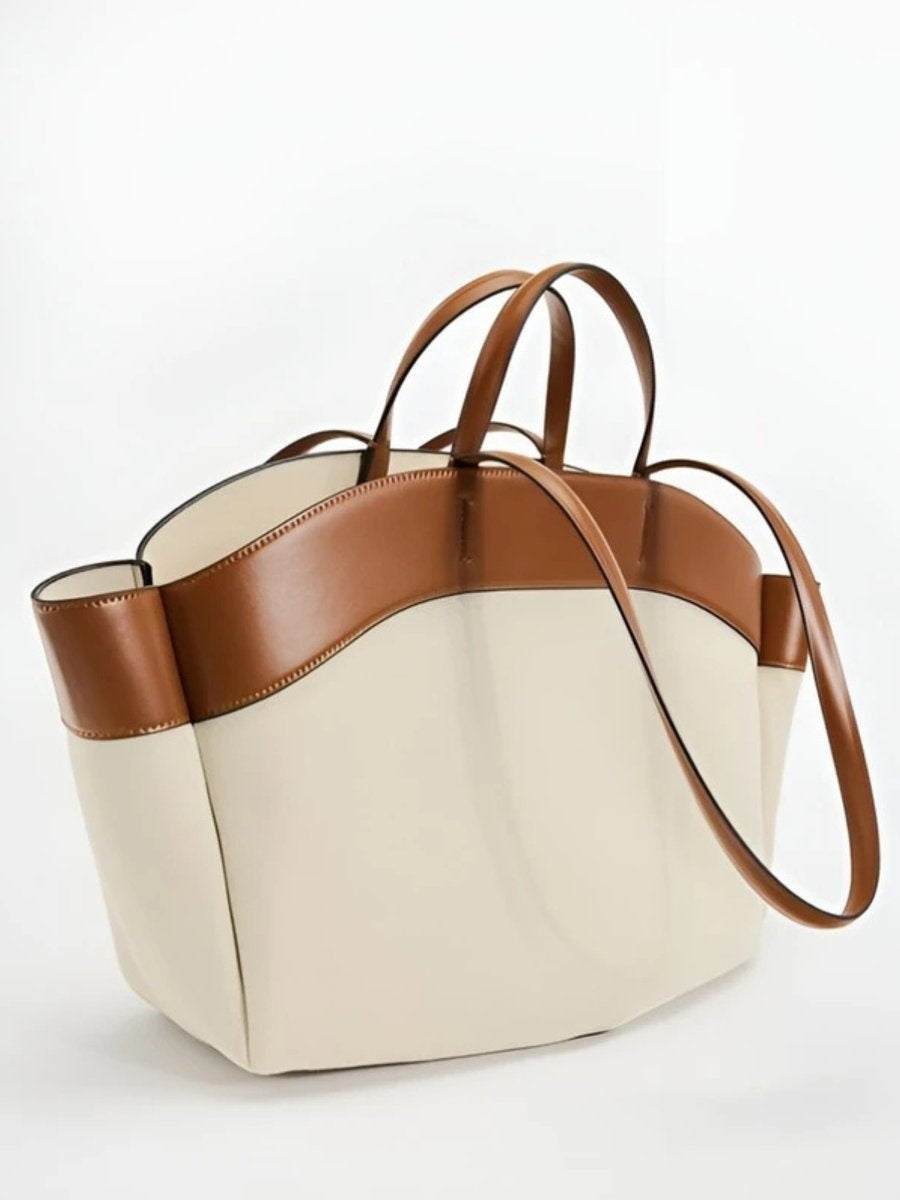 Nuvara | Soledad | Tote Bag de Lona con Detalles de Piel Mujer Grande