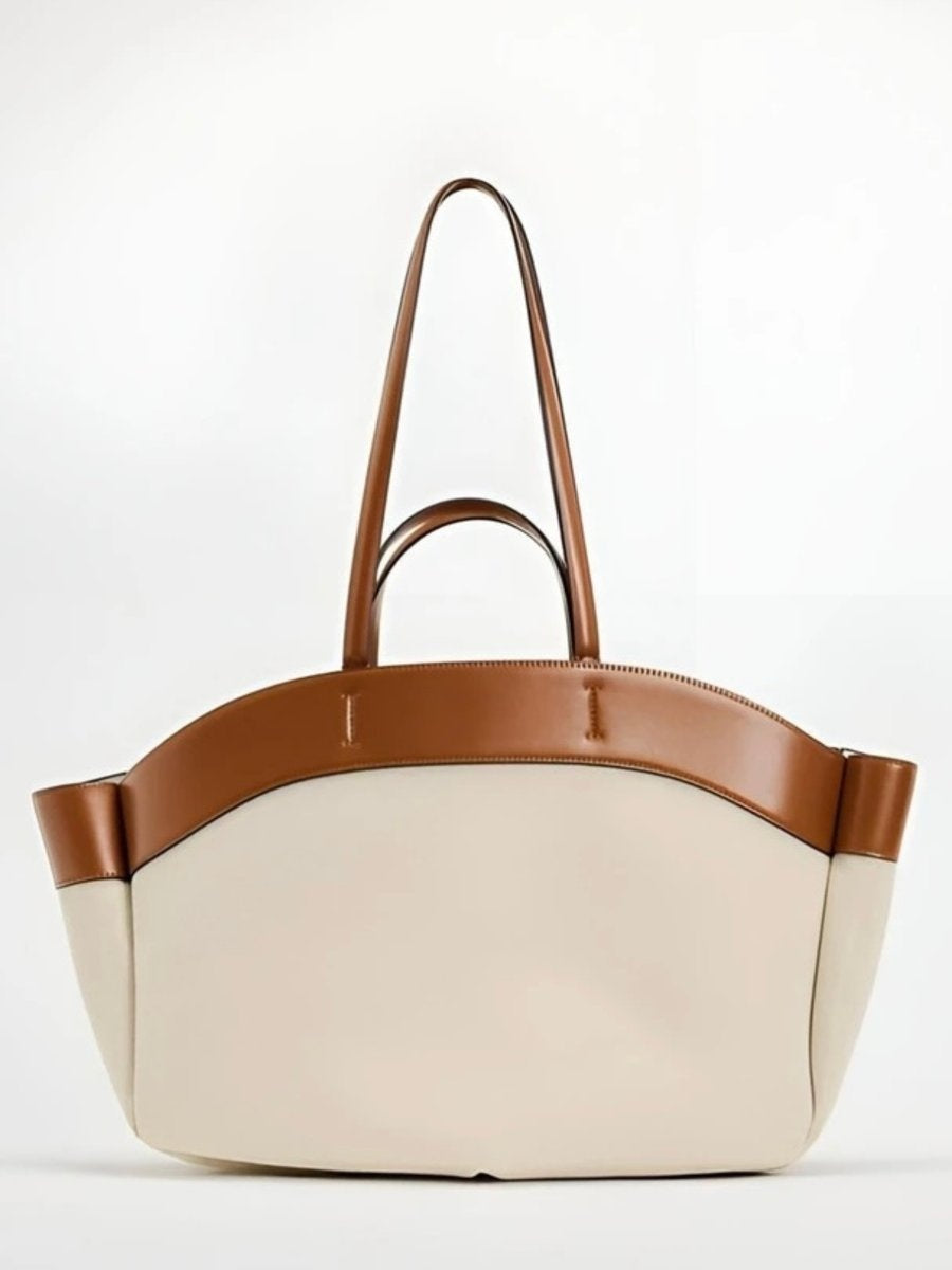 Nuvara | Soledad | Tote Bag de Lona con Detalles de Piel Mujer Grande