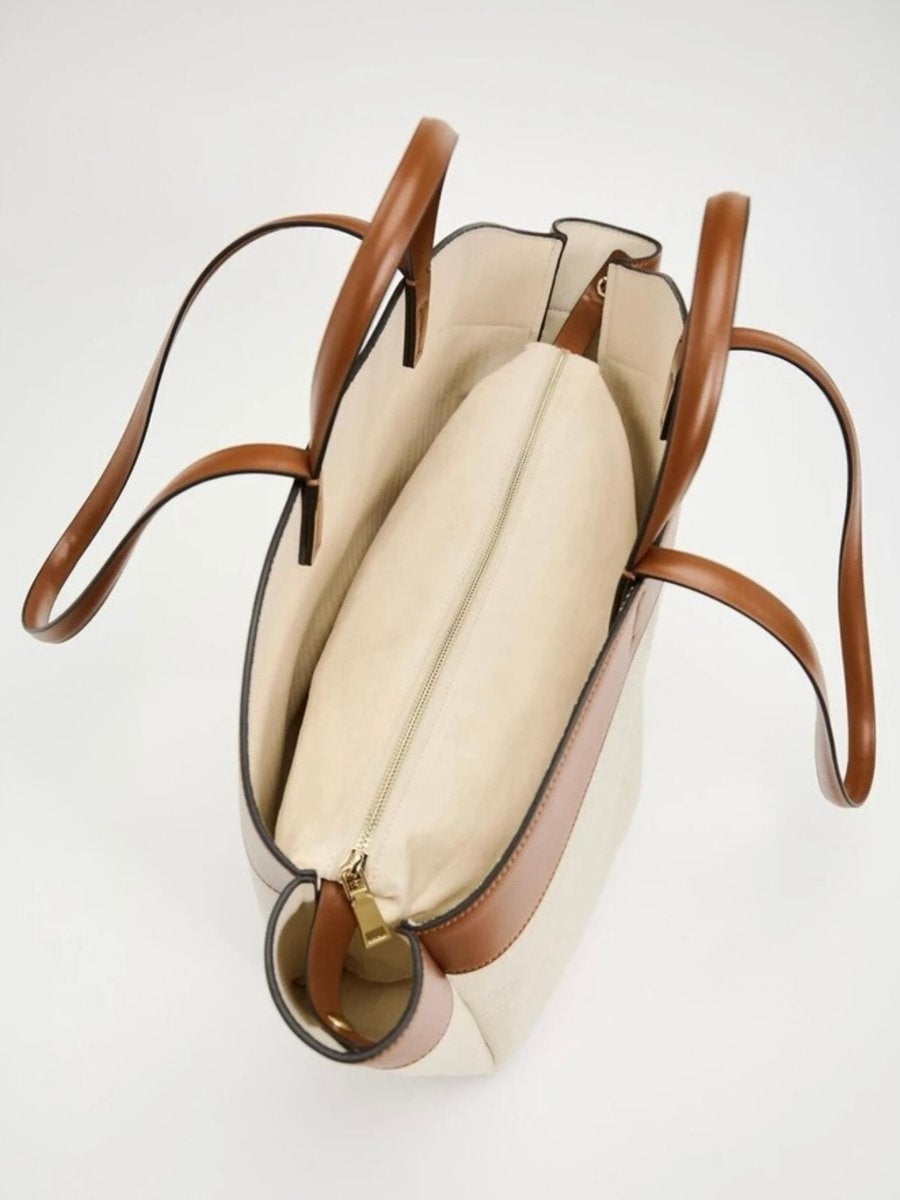 Nuvara | Soledad | Tote Bag de Lona con Detalles de Piel Mujer Grande